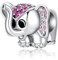 Alstiva Glücks Elephant Charm 925 Sterling Silber 5A Zirkonia Charm Anhänger für Armband Charm Bead Pendant für Europäische Armbänder Halsketten Schmuck Geschenk für Damen Frauen