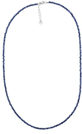 Saphir Halskette 925 Silber Natürlicher Edelstein Schmuck 2mm Neu