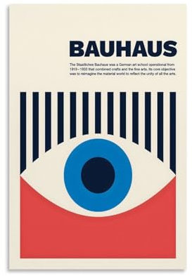 KVIINKD Bauhaus-Augenposter, Wohnzimmer-Dekor, moderne ästhetische Wandkunst, Poster, Geschenk für Freunde, ungerahmt, 20 x 30 cm