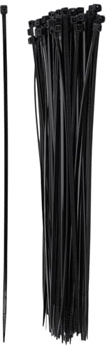 MSCHENZW 100er Pack Kabelbinder, Schwarz, 200mm x 3mm, Kunststoff, Standard