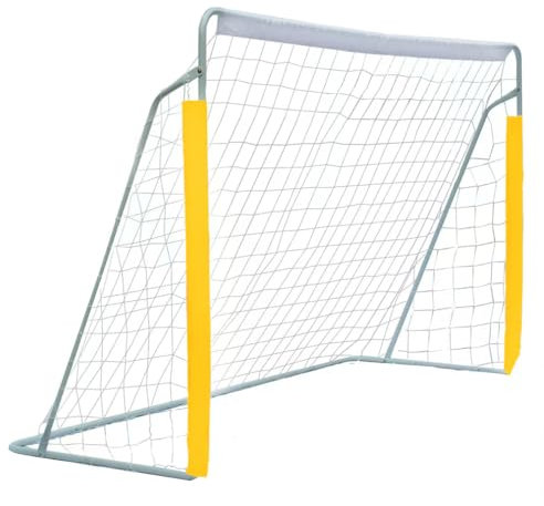 FUNJEPE Porta da calcio portatile da 2,4 m in acciaio, per attività all'aperto, giardino, allenamento, con rete da calcio antimuffa e borsa nera per il trasporto, 240 cm