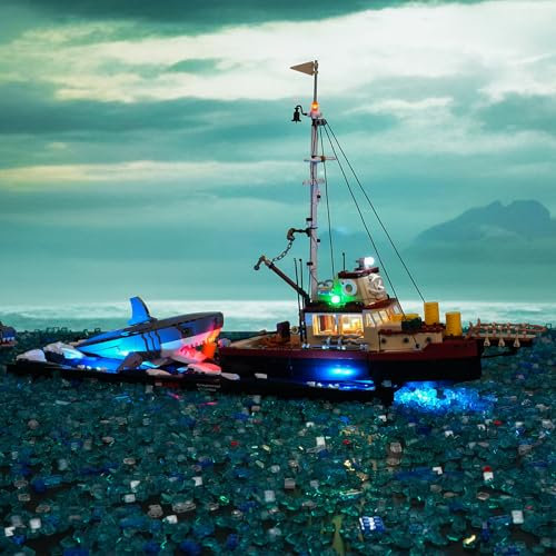 BRIKSMAX 2.0 Led Licht für Lego Der weiße Hai – Innovative LED-Beleuchtung Compatible mit Lego Ideas 21350 – Ohne Lego Set