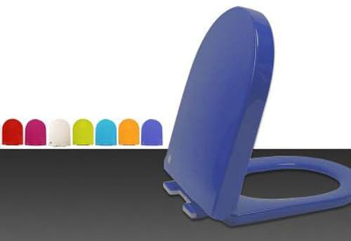 D Shape Toilet Seat Soft Close Loo Seat Cover with Quick Release,Heavy Duty PP Material Toilet Lid Standard Size Toilet Seat,Easy Cleaning (Royal Blue)