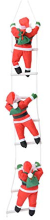 BESPORTBLE 135cm Weihnachtsmann Auf Leiter Kletternder Weihnachtsmann Aussen Klettern Nikolaus Hängender Weihnachtsmann Weihnachtsanhänger, Hängendes Party-