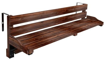 CTREVL Tavolino Da Balcone Pieghevole, Tavolino Da Ringhiera Balcone, Tavolo Da Ringhiera Pieghevole, Portata 20 Kg, Adatto Per Ringhiere Da 3-11cm, Adatto Per Balconi Cortili Terrazzi Esterni(60x23x2