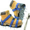 Arieggiatore Prato Scarpe, Arieggiatore Prato Chiodate Per Areazione Prato e Giardino Scarificatore Arieggiatore Manuale Sandalo Aeratore Scarpe Da Prato Per Areazione Prato (Con Pala, Blu)