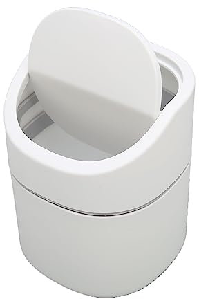 Mini Pattumiera da Scrivania, capacità 2 Litri, Piccola Pattumiera, Mini Pattumiera da Scrivania, Pattumiera da Scrivania, Coperchio Ribaltabile, Riduce L'odore, Cestino,