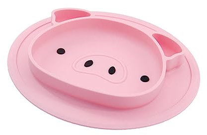 UPKOCH Plato de Silicona para Alimentos 1 Pieza Plato Dividido Forma de Animal para Niños Y Niñas Juego de Vajilla para Bebés Plato Adorable