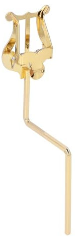 Clip de Música para Saxofón, Soporte Dorado para Clip de Partituras para Saxofón Alto, Hermoso y Práctico Soporte con Abrazadera para Lira para Saxofón, Adecuado para Saxofón