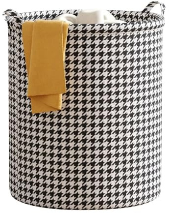 König Design Faltbarer Wäschekorb Rund, Wäschesammler mit Henkel, Wäschebox aus Oxford-Stoff, Wasserdicht Wäschesack Laundry Basket, Tragbar Wäschesortierer Aufbewahrungsbehälter (56 × 40 cm, 1)