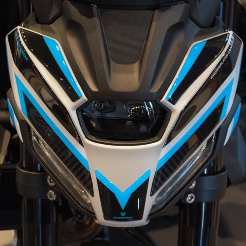 Resin Bike Adhesivos de Moto Compatibles con Yamaha MT-07 2025 Ice Storm. Protecciones Faros de Choques y Arañazos de Moto. Pegatinas 3D Resinadas Made in Italy