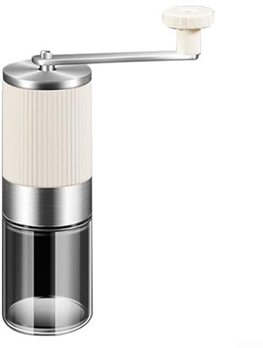 Macinacaffè manuale, in acciaio inox, macinacaffè manuale, per casa, ufficio, viaggi, campeggio o ambienti all'aperto (bianco)