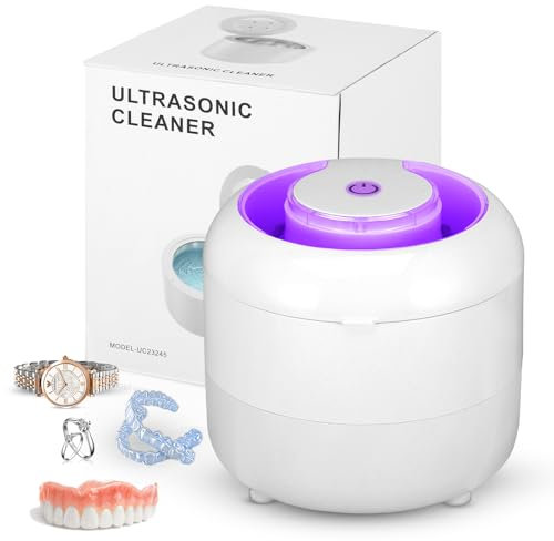 Ultrasonic Retainer Cleaner 45kHz with 4 UV LED & Dual Modes, 180ML Stainless Steel Tank | UV Dental Pod for Aligners, Dentures, Night Guards, Mouth Guards, Toothbrush Heads, Whitening Trays, Jewelry