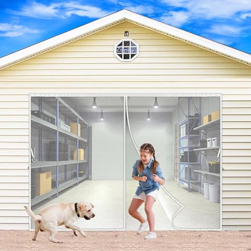 Tenda Magnetica Zanzariera, 270x225cm Anti Zanzare Calamite Tenda, Chiusura Automatica Adsorbimento Magnetico Totalmente Magnetica, per Corridoi Porte Patio JPP1k Bianco