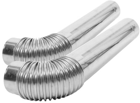 VANZACK Rallonge De Cheminée 2 Pièces en Acier Inoxydable pour Poêle À Bois Installation Facile