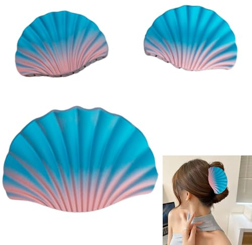 Syiyunran Pince Cheveux Coquillage Women Hair Jaw Clips – BleuRose, Lot de 3, Barrette Bijoux Fille Haarspangen Cheveux, pour Femmes et Filles, la Mode, Adaptées Plupart Des Coiffures