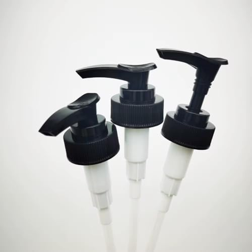 DECK INN 2x Reusable BLACK Pump Dispenser Commercial Pump Dispenser 1000ml,Ideal for Shampoo, Conditioner, Body Wash, Lotion, Gel, Hand Wash, Sauces,Hand Sanitizer Twin Pack Long straw Cut to size