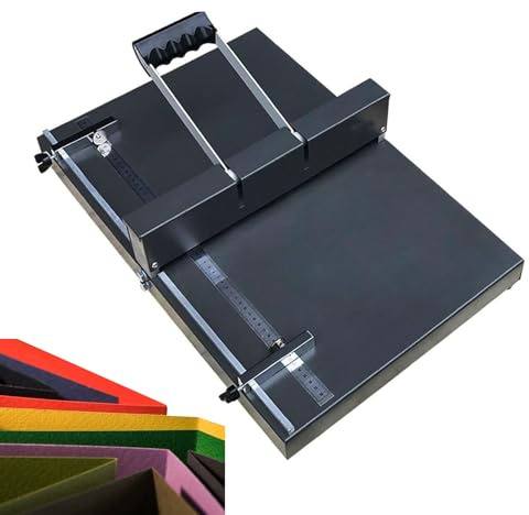 Manuelle Falzmaschine, robuste Tisch-Papierfalzmaschine mit Präzisionslineal, 0,8 mm Falztiefe, 350 mm Falzwerkzeug für A4/A3-Broschüren und Fotokarten