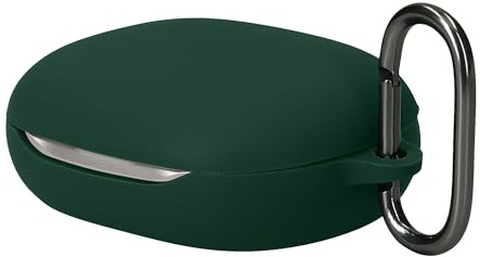 kwmobile Schutzhülle für JBL Sense PRO Hülle - TPU Silikon Case für Kopfhörer Ladecase - stoßfestes Cover mit Karabiner - Dunkelgrün