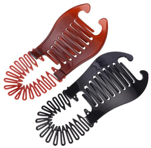 Lot de 6 Pinces Bananes en Plastique Noir pour Cheveux | Tenue Ferme, Dents Solides, sans Abîmer les Cheveux, Style, pour Maquillage et Lavage du Visage