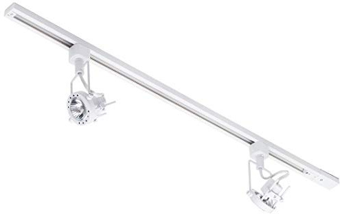 LITECRAFT Kitchen Track Light, White, 1M 2 Light | Greenwich Fixture, GU10 LED Bulbs