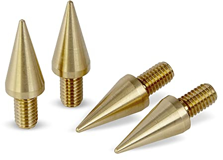 PrecisionGeek – M6 Lautsprecher-Spikes Ø10 mm × 20 mm, Messing massiv, CNC-gefräst, Vibrationsdämpfer für HiFi-Lautsprecher, Subwoofer, Soundbars & Racks – Set mit 4 Stück – Hergestellt in der EU