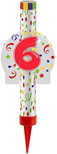 Amakando Tortenfontäne mit Zahl 6 / Länge ca. 12 cm & Brenndauer ca. 45 Sek. / Zimmerfontäne als Geburtstagsdeko/Geeignet zu Geburtstage & Jubiläumsfeier