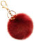 Soleebee Doux Artificielle Fourrure De Lapin Porte-clés Pompon Balle Duveteux Porte-clés Valise Sacs À Dos Accessoires Charme pour Les Femmes Filles (Vin Rouge)