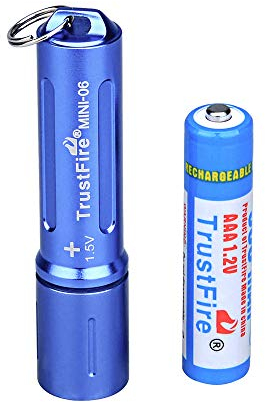 TrustFire MINI-06 Mini Linterna LED 90 lúmenes con Llavero y batería AAA Recargable - Azul