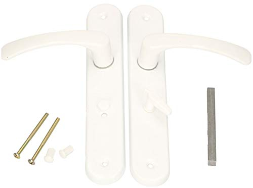 KOTARBAU® Türgriff 72 mm Links Rechts WC Weiß Türgarnitur Türbeschlag Türdrücker Türklinke Drückergarnitur Toilettentür Zimmertür Langschild Alu