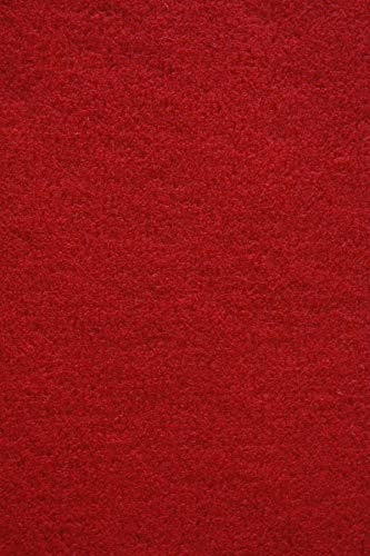 Rasenteppich Kunstrasen Basic+ rot Weich Meterware mit Drainage-Noppen, wasserdurchlässig (400x150 cm)