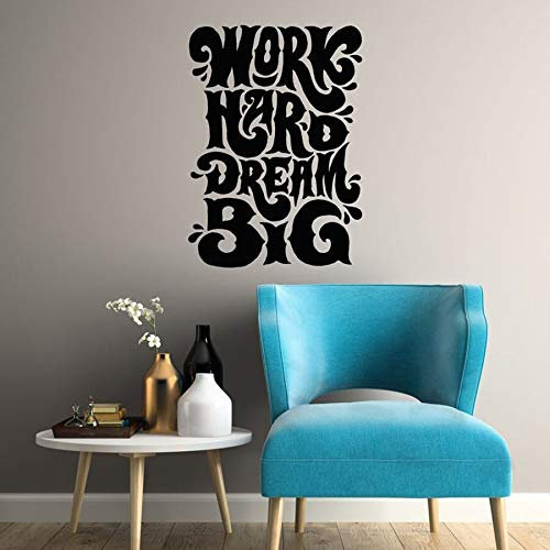 NSRJDSYT Büro Zitat Wandtattoo Motivierende Sprüche Arbeit Harter Traum Big Interior Decor Vinyl Wandaufkleber Schriftzug Wandbild 57X78cm