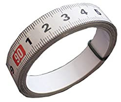 Generic Carbon Steel Self Adhesive Measure Tape, 10mm Width, 2M Length, White Metric Scale, Left to Right