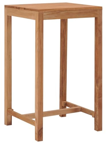 vidaXL Teak Massiv Garten Bartisch Partytisch Stehtisch Bistrotisch Gartentisch Balkontisch Holztisch Teaktisch Gartenmöbel 60x60x105cm