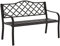 Outsunny Outdoor 2 Seater Garden Bench, Antique Style Cast Iron Loveseat with Armrest, Brown