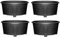 Optimal Products Long Trough/Oval/Square Plant Pot Plastic Planter Indoor Home Outdoor Garden Window Herb Flower Box (55cm Oval Planter Ebony, 4)