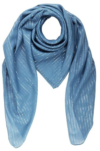 Superfreak Baumwolltuch - blau - petrol Lurex silber - quadratisches Tuch
