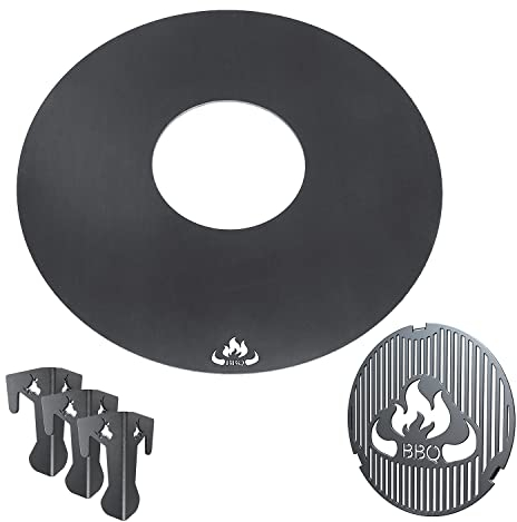 teileplus24 FR05 Grillmeister Set | 3-teilig | Grillring 55 cm + Grilleinsatz Ø 20cm + Abstandhalter, Größe:Grillring 55cm + Grilleinsatz + 3 Abstandshalter