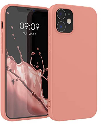 kwmobile Hülle kompatibel mit Apple iPhone 12 / iPhone 12 Pro Hülle - weiches TPU Silikon Case - Cover geeignet für kabelloses Laden - Grapefruit Pink
