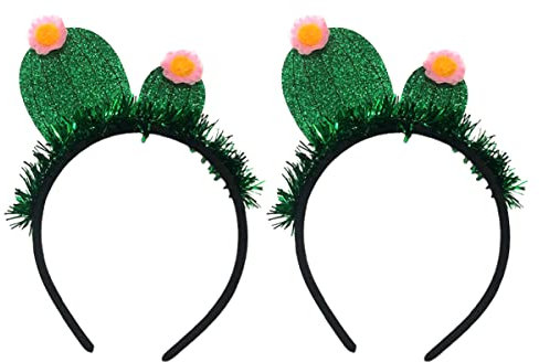 Beaupretty 2 Stück Kaktus-Stil Zubehör Kopfbedeckung Kostüm Stirnband Geburtstag Bopper Haarband Kopf Hopp Kinder Lametta Kopfbedeckung Mädchen Dekor Kinder Quaste Grün Festlich für Glette