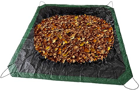 SUNLITAP Drawstring Tarps 9x9 Ft, Waterproof Leaf Tarp 4 Drawstrings