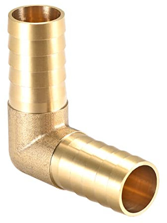 PATIKIL 2 Pezzi Gomito Tubo Tubazione Connettore Attacco 19mm Raccordo Ottone Flessibile 90 Grado Barb Ottone Flessibile Raccordo per Aria Acqua Olio Gas Carburante