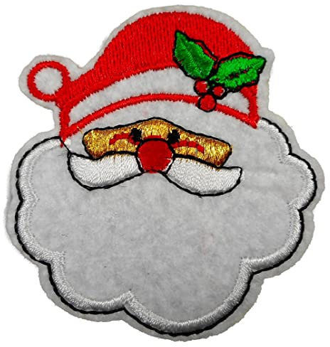 Patch Weihnachtsmann Weihnachten 7 x 6,5 cm Aufbügler Aufnäher Deko GST 106