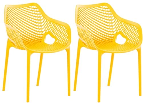 CLP XL-Bistrostühle Air I Stapelstühle Air Aus Kunststoff Mit 44 cm Sitzhöhe I Outdoor-Stühle Mit Wabenmuster, Farbe:gelb