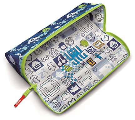 Maped - Federmäppchen XXL EFFECT - mit XXL-Öffnung: einfaches Finden und Herausnehmen der Stifte - resistenter Polyester - bemalbar mit Bunt- und Filzstiften - großer Reißverschluss - blau