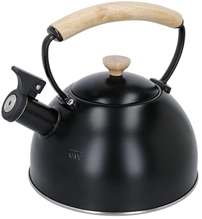 La Cafetière Bouilloire sifflante avec poignée en bois Noir 2,5 l