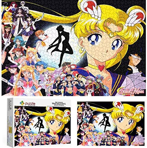 Papp Puzzle 1000 Teile Anime Sailor Moon Poster Erwachsene Kinder Spielzeug Dekompressionsspiel,Papppuzzle(50x70cm)