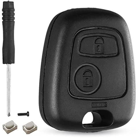 HooRLZ - Carcasa para llave Citroen, compatible con Citroen C1 C2 C3 C4 C5 Berlingo Picasso Xsara, Peugeot 107 206 207 306 307, carcasa llave Peugeot 206, mando a distancia Peugeot 107, llave Citroen