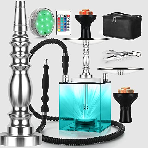 REANICE Juego de cachimbas de cachimba, cachimba portátil premium con funda protectora, carcasa de silicona, difusor de tubo de inmersión de aluminio (Blake)