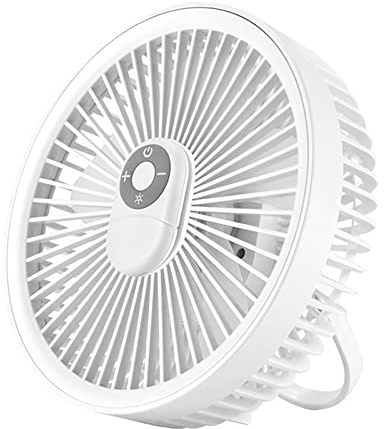 Ventilador De Techo USB Portátil DIRIGIÓ Ventilador de Techo de Linterna de Campamento Control Remoto de luz Colgante Recargable USB Abanico de Carga (Color : Bianco, Size : 18.2x7x18.2cm)